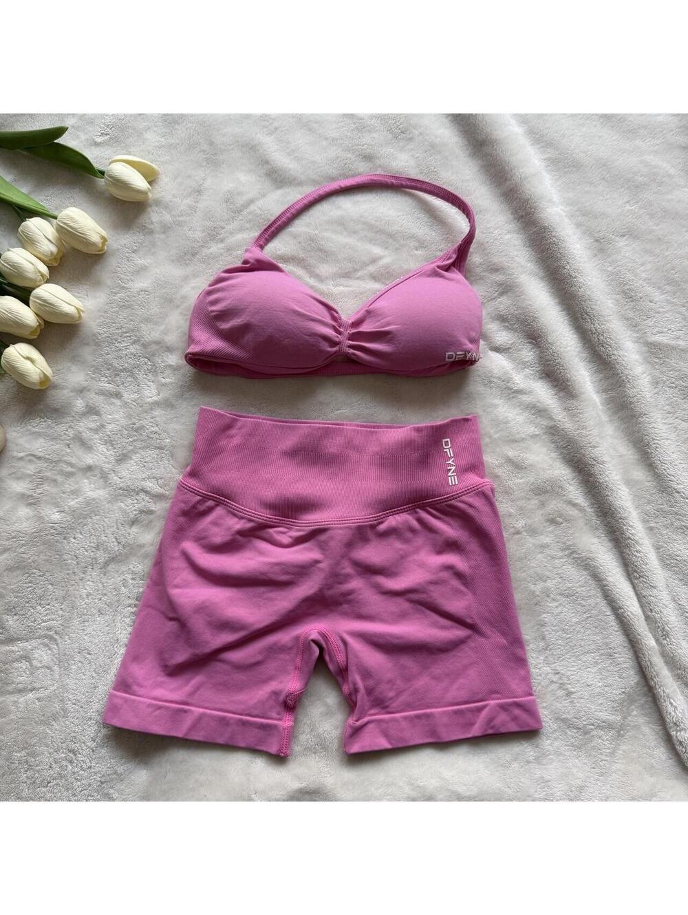 Dfyne impact matching sports bra + shorts set